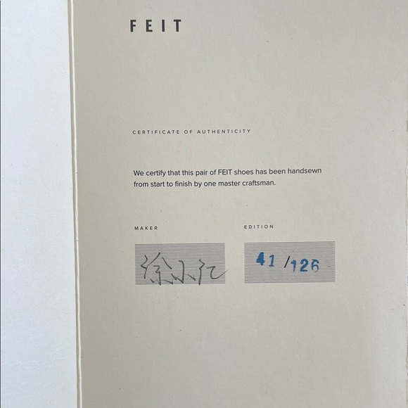 FEIT hand sewn Cream High-Top Sneakers - Picture 5 of 5